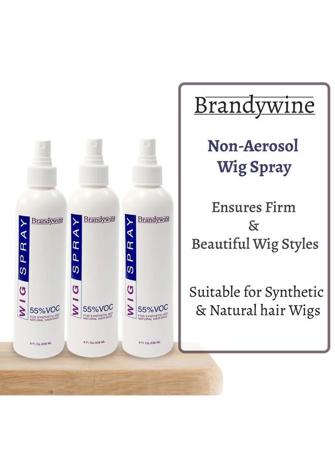 Brandywine Wig Spray Non Aerosol (Pump) For Synthetic and Natural Hair Wigs, 8 oz (3 Pack) - Image 2