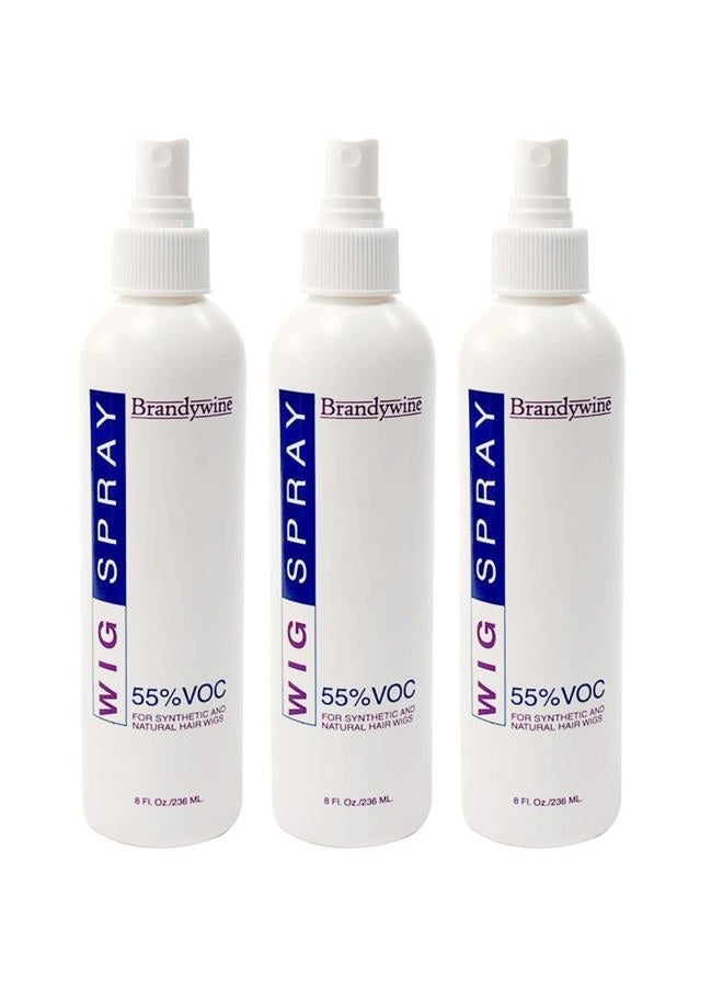 Brandywine Wig Spray Non Aerosol (Pump) For Synthetic and Natural Hair Wigs, 8 oz (3 Pack) - Image 1