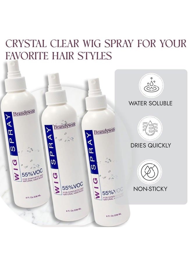 Brandywine Wig Spray Non Aerosol (Pump) For Synthetic and Natural Hair Wigs, 8 oz (3 Pack) - Image 4