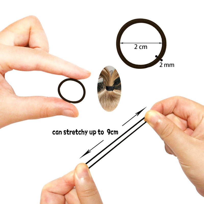 WillingTee 200Pcs Small Hair Ties No Crease Baby Hair Ties Elastic Hair Ponytail Holder Hair Accessories For Baby Girls Infants Toddlers Kids Black - Image 2