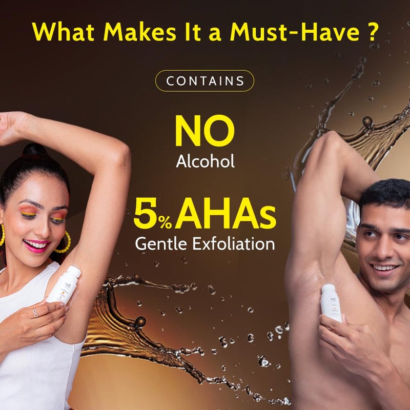 Chemist at Play UnderArm Roll-On with 5% AHA|Lactic & Mandelic Acid|Prevents Odour, Brightens Skin & Exfoliates Underarm|For Sensitive Skin |Woody Musk Fragrance |Alcohol & Aluminium Free | 1.35 fl oz - Image 3