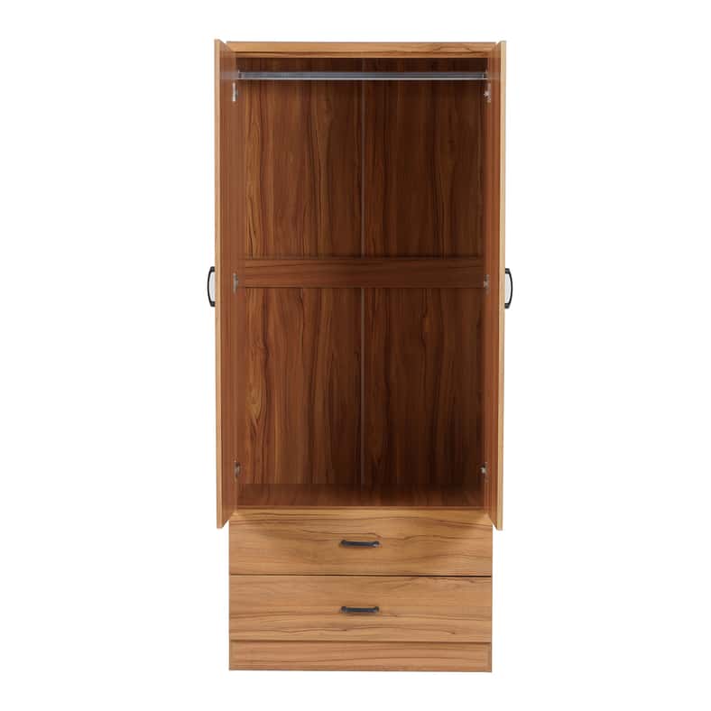 Pan Home خزانة ملابس من الجوز ذات بابين للمنزل - Image 4