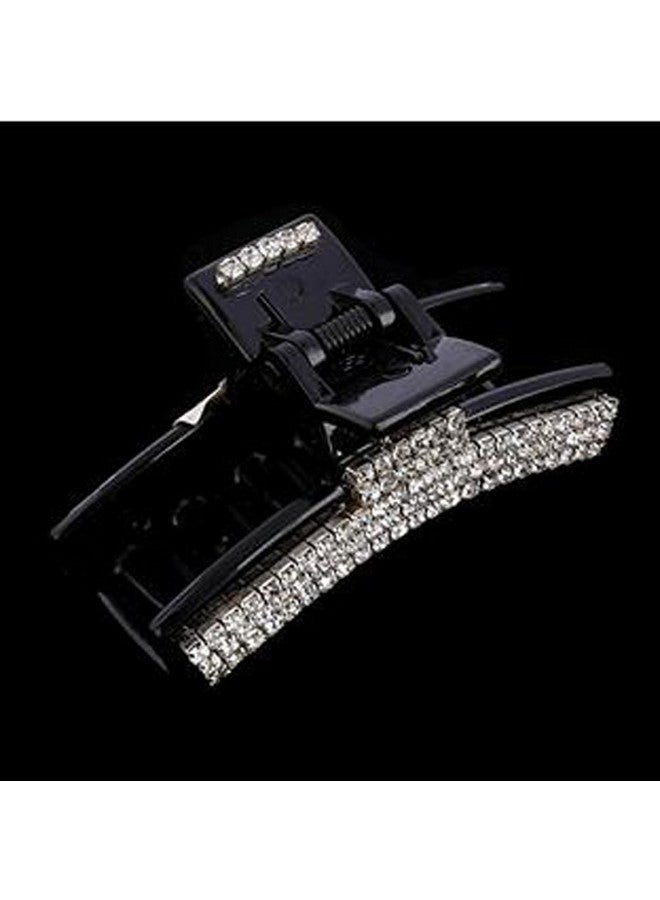 Suoirblss Exquisite Black Acrylic Rhinestones Hairpin Claw Clip Jaw Clips For Women Lady Girls (C#) - Image 2