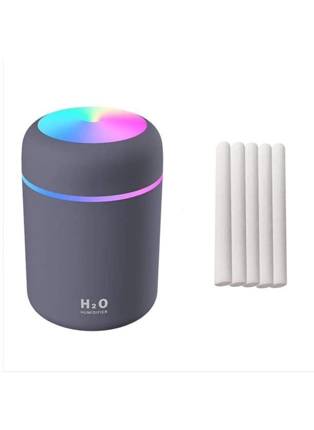 MIDGARD ENTERPRISE MIDGARD Humidifier 300 ml USB Humidifier Colourful LED Light Mist Humidifier Air Humidifier Diffuser Home Car Atomiser with Cotton BudsMulticolor 1 Humidifier Extra Buds  - Image 1