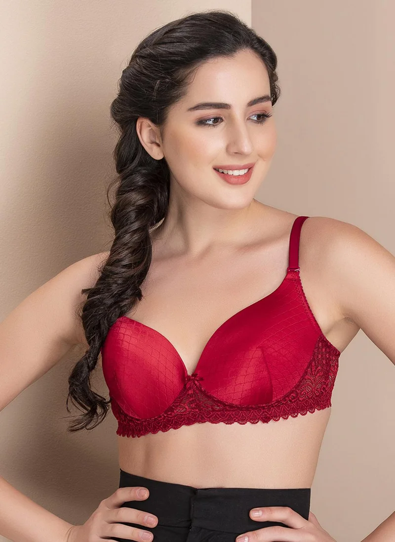Clovia Clovia Padded Non-Wired Full Cup Multiway Bridal Bra in Maroon