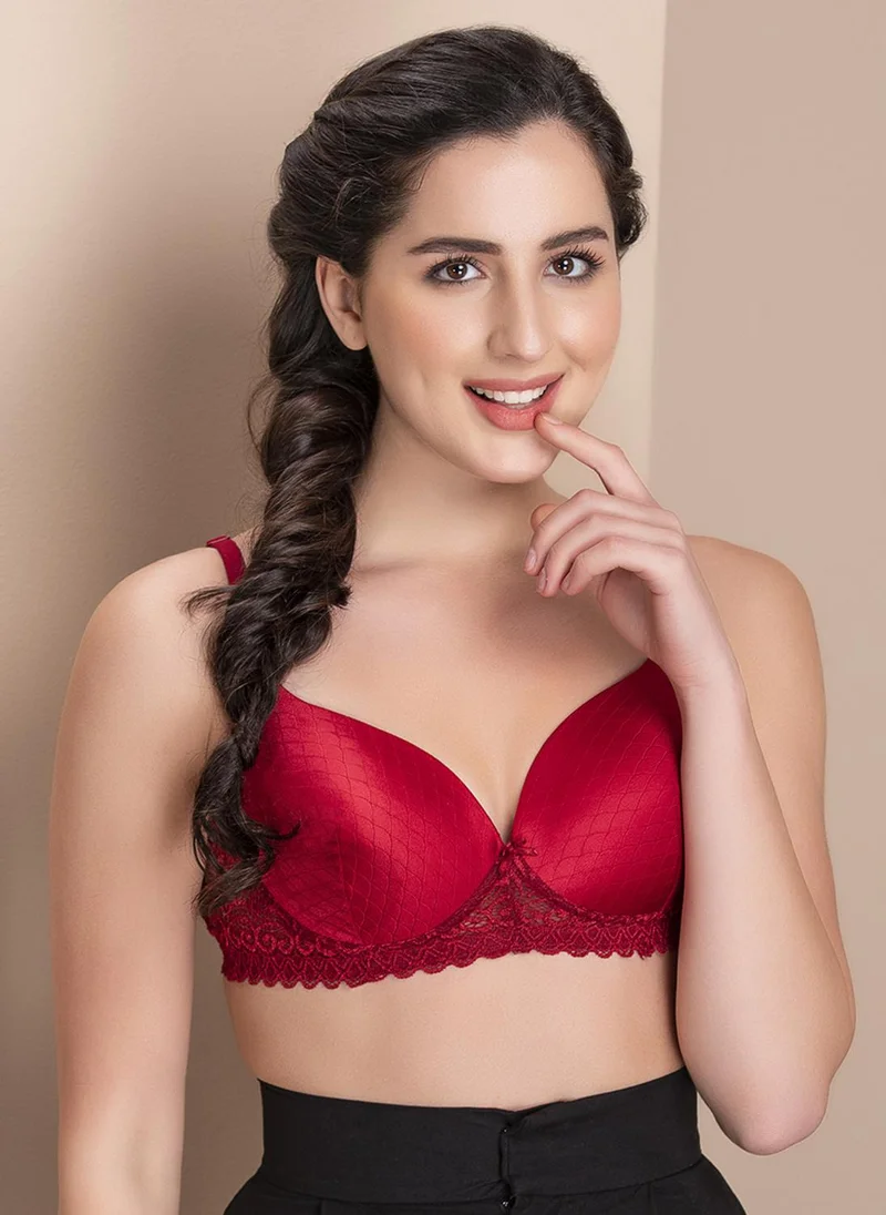 Clovia Clovia Padded Non-Wired Full Cup Multiway Bridal Bra in Maroon