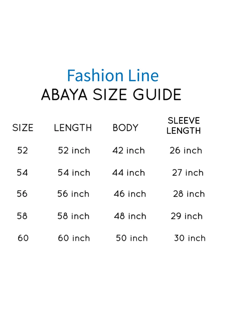 FASHION LINE Elegance Abaya V-Open Neck Full Embroidered with Black