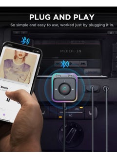 Y&D AUX Bluetooth Car Kit, 5.3 Adapter with Dual Mics and Noise Cancellation, Plug-and-Play Filter for Hands-Free Calls Stereo Audio  - Image 3
