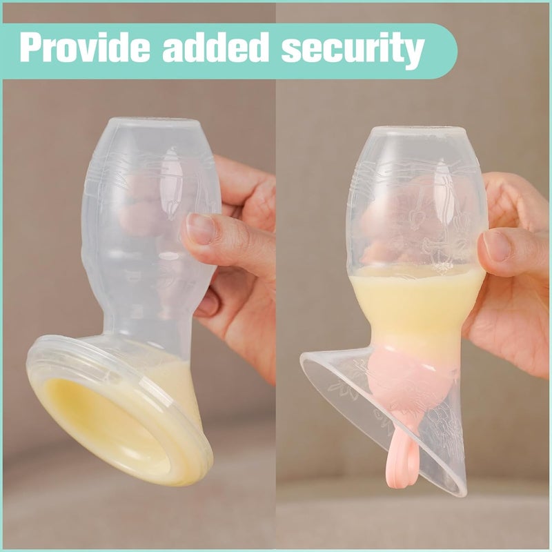 Bumblebee Manual Breast Pump with Breastfeeding Milk Saver Stopper& lid in Gift Box Food Grade Silicone bpa PVC and Phthalate Free 3.04oz/90ml - Image 2