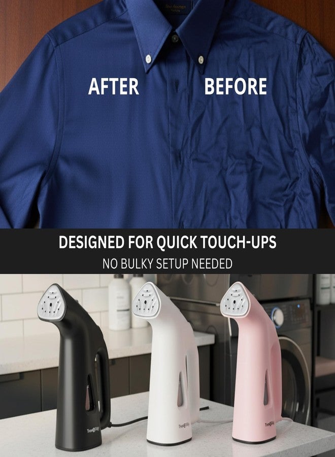 True & Tidy مكواة بخارية يدوية صغيرة الحجم من ترو آند تايدي، مثالية للسفر، مزودة بفوهة من الفولاذ المقاوم للصدأ، بقوة 800 واط، لون أسود. - Image 3