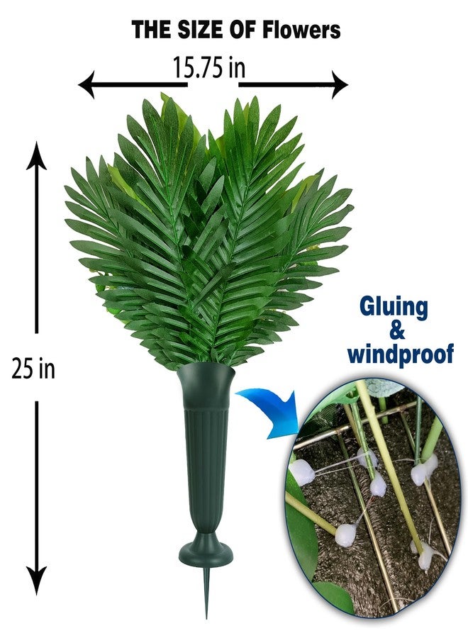 HENOMO Artificial Cemetery Flower for Grave, Silk Grave Flower for Headstone Tombstone Decoration - Rose Hibiscus Tulip,Easy Fit and Colorfast - Image 2