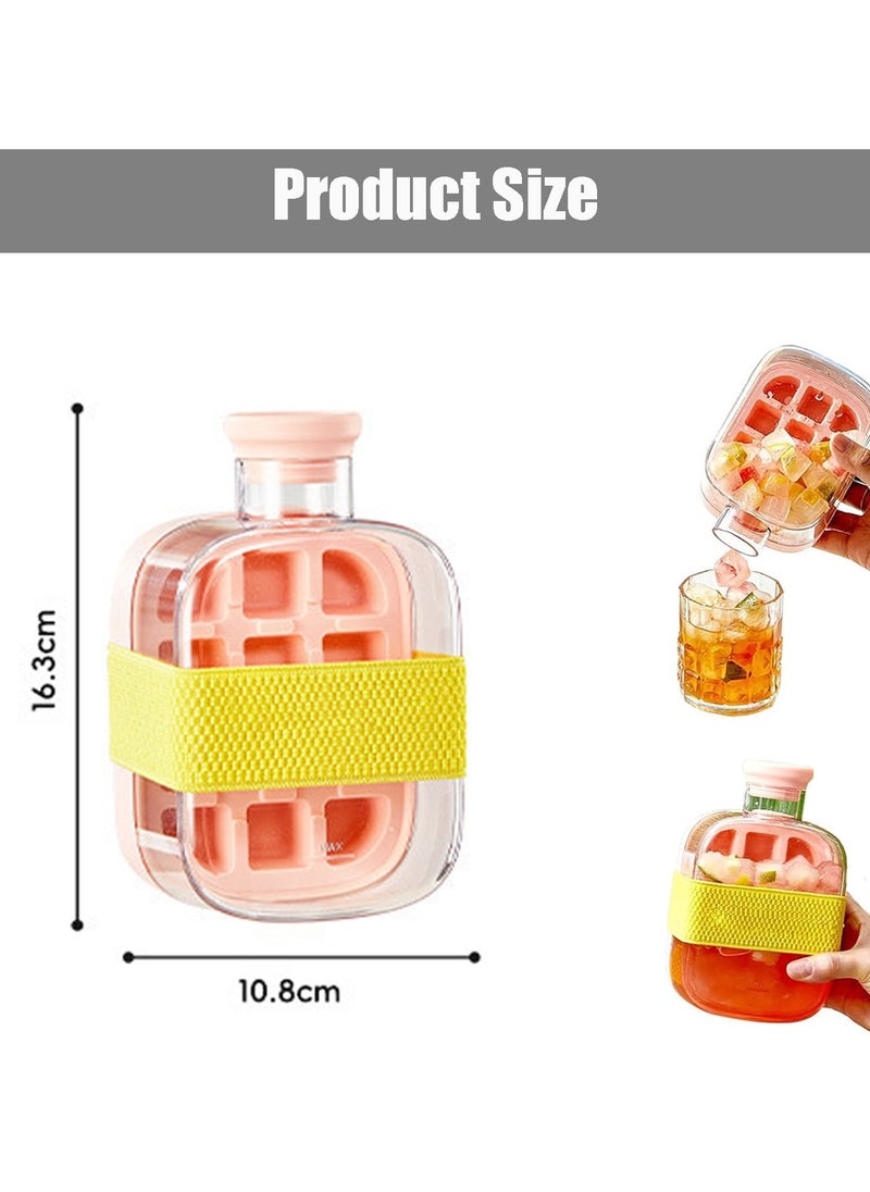2 in 1 Creative Water Bottle Ice Cube Cube Tray - Make ice and store water in one, unlock a new experience of cold drinks!  Suitable for home refrigerator, car refrigeration, fitness hydration, etc.(500ML)