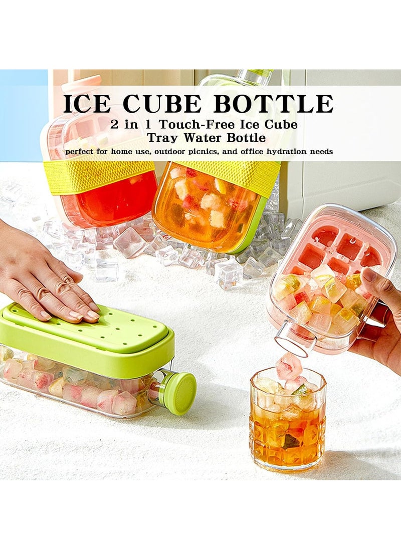 2 in 1 Creative Water Bottle Ice Cube Cube Tray - Make ice and store water in one, unlock a new experience of cold drinks!  Suitable for home refrigerator, car refrigeration, fitness hydration, etc.(500ML)