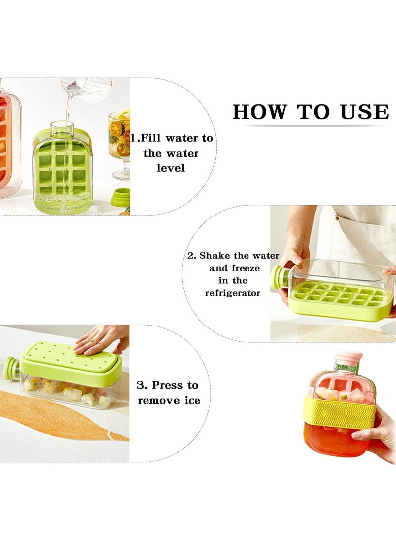 2 in 1 Creative Water Bottle Ice Cube Cube Tray - Make ice and store water in one, unlock a new experience of cold drinks!  Suitable for home refrigerator, car refrigeration, fitness hydration, etc.(500ML)