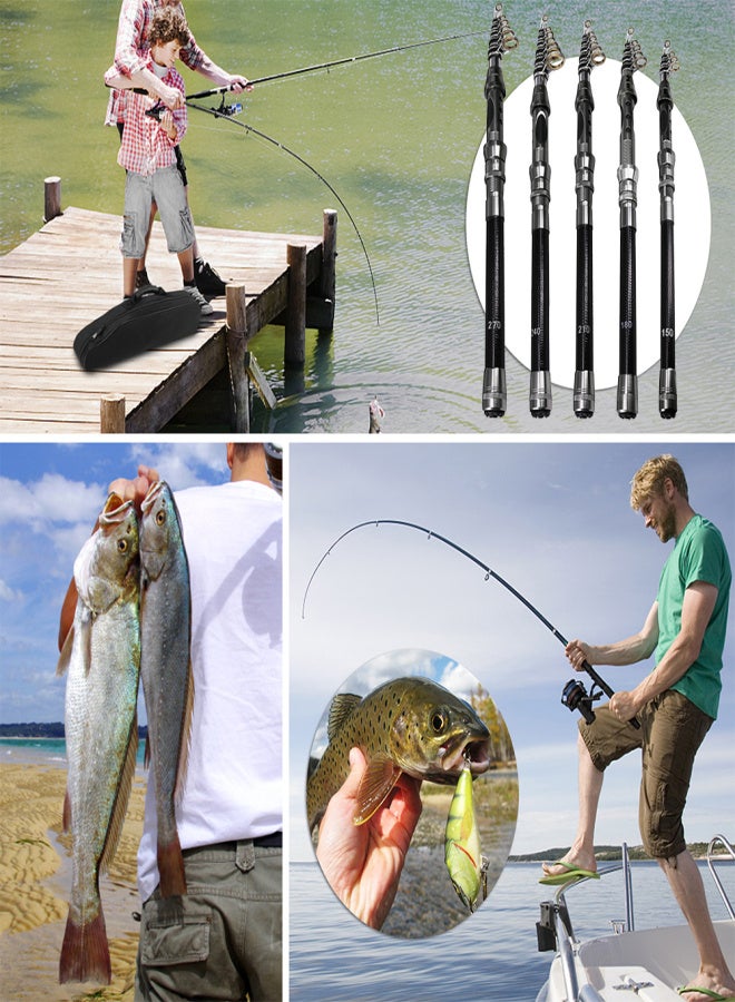 DEUKIO Portable Lightweight Fishing Rod Carbon Fiber Telescopic Fishing Rod Ultra-Sensitive Sea Saltwater Freshwater Fishing Rod - Image 2