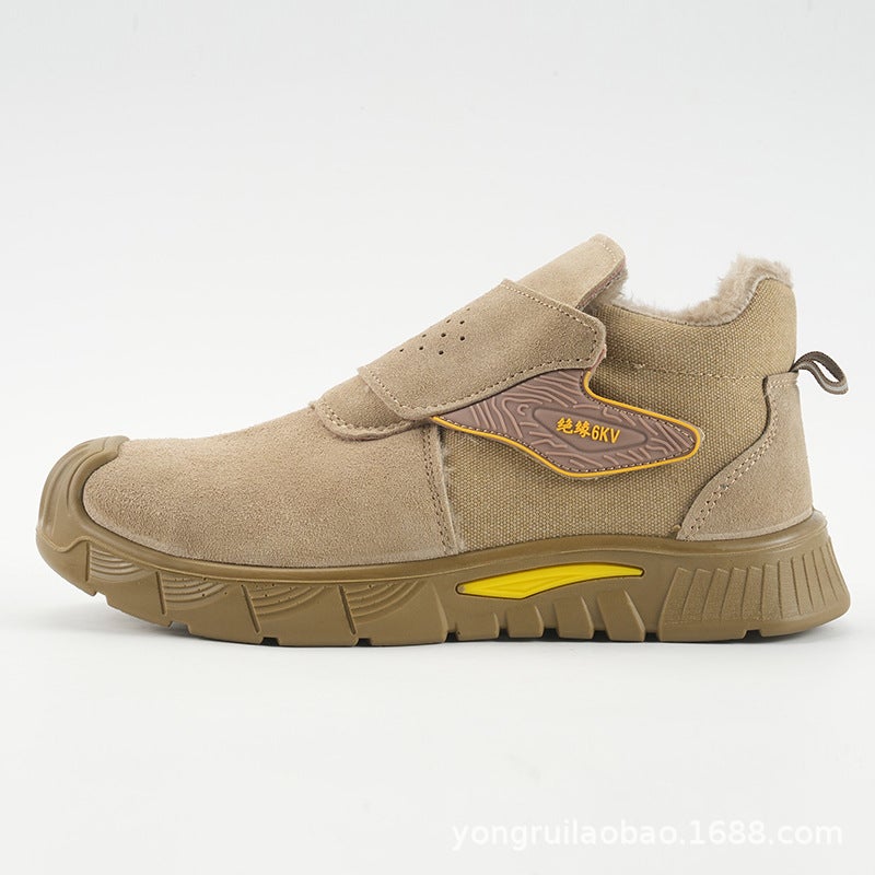 Anti-Velvet Cowhide Labor Protection Shoes Insulated Men'S Anti-Smash And Anti-Puncture Electrician Wear-Resistant Safety Work Site Protective Shoes - Image 5