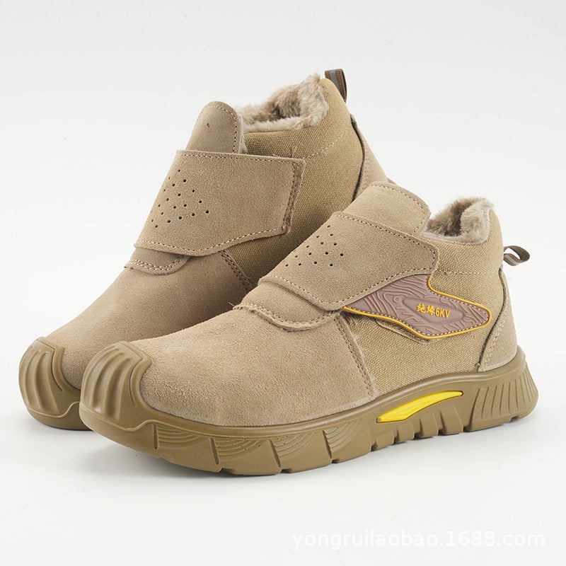 Anti-Velvet Cowhide Labor Protection Shoes Insulated Men'S Anti-Smash And Anti-Puncture Electrician Wear-Resistant Safety Work Site Protective Shoes - Image 3