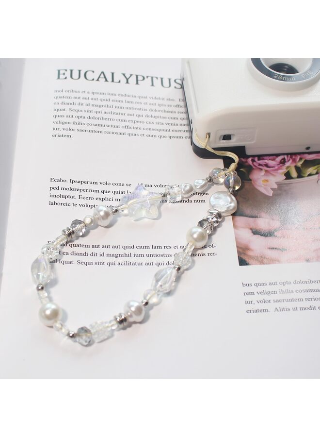 LAMAY Beaded Phone Charms, Pearl Bracelet Wrist Strap Lanyard, Cute Camera Charm Strap,Phone Keychain Decoration - Image 3