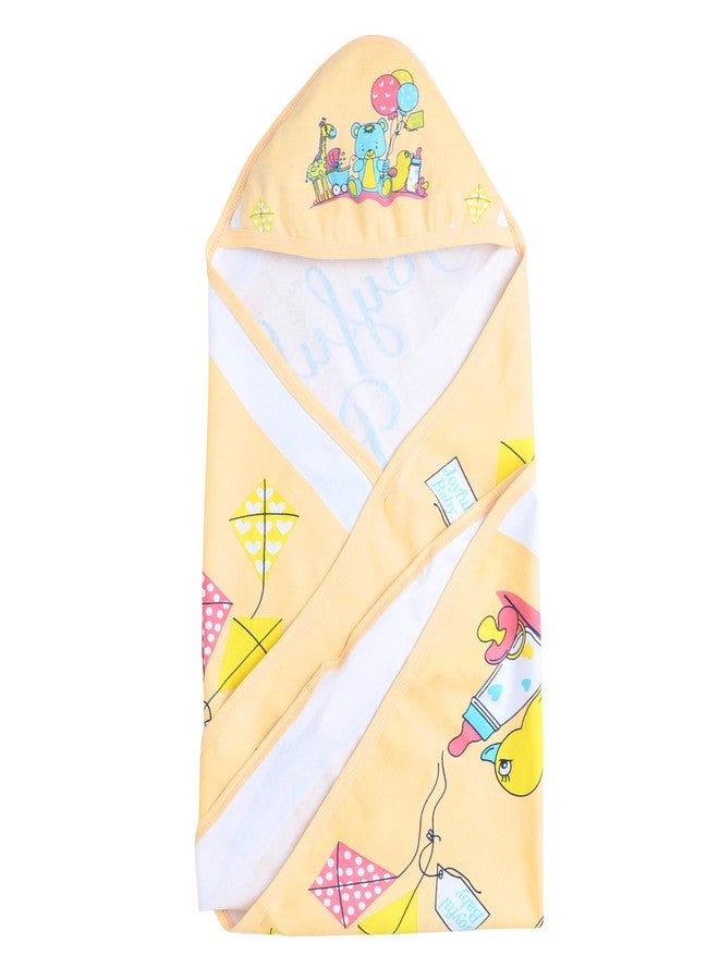 JOY'S E-STORE Super Soft Cotton Hooded Baby Towel – 90x55 cm | Lightweight & Skin-Friendly Bath Towel for Newborns, Infants & Toddlers (0–2 Years) | Quick Absorbent & Travel Friendly - 1952 Peach P1 - Image 1