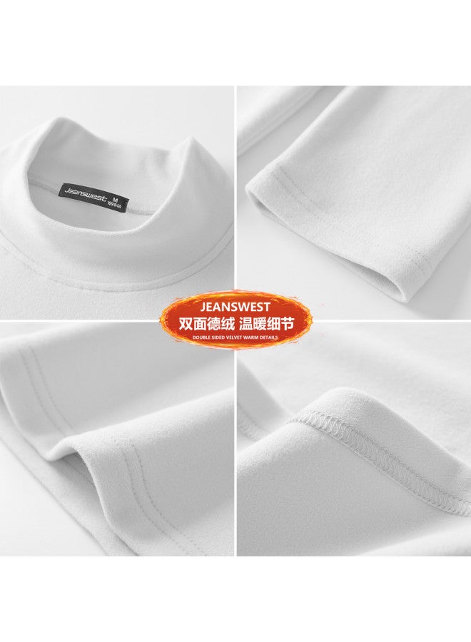 Jeanswest German Fleece Women'S Base Layer Shirt Semi-Turtle Neck Comfortable Casual Top Slim-Fit Versatile Long Sleeve T-Shirt Warm Autumn Underwear - Image 4