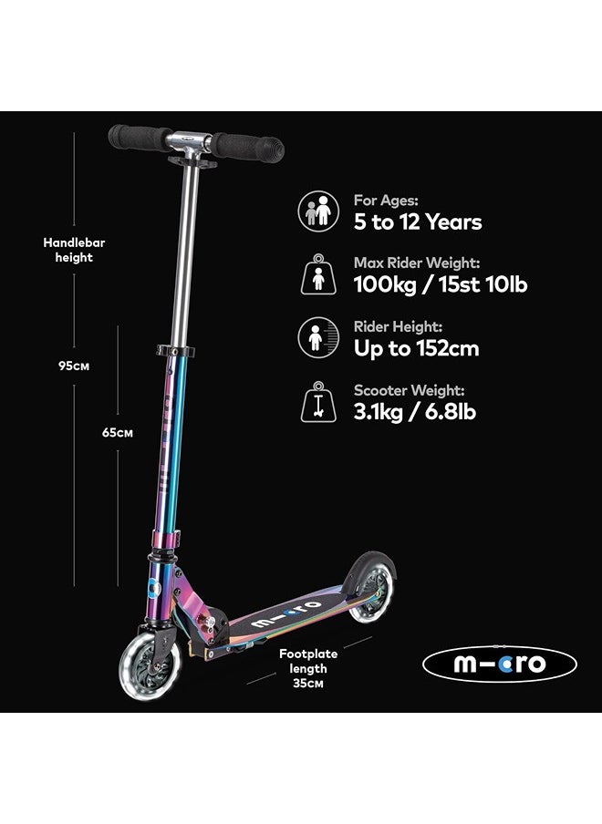 Micro - Micro Sprite LED Scooter SA0237 , Neochrome | Scooters | Scooter for Boys | Scooter for Kids | Kids Scooter | Outdoor Scooter| Ride on Scooter | Scooter for Girls - Image 1