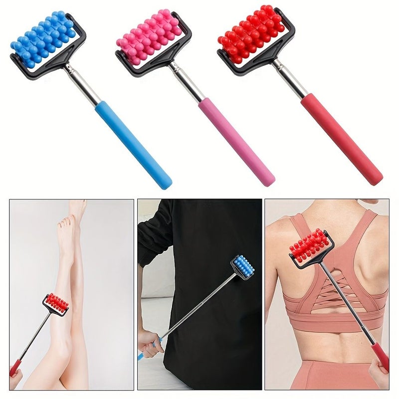 1pc Extendable Manual Roller Massager Pink with Multifunctional Design for Calf Massage and Home Relaxation - Image 3