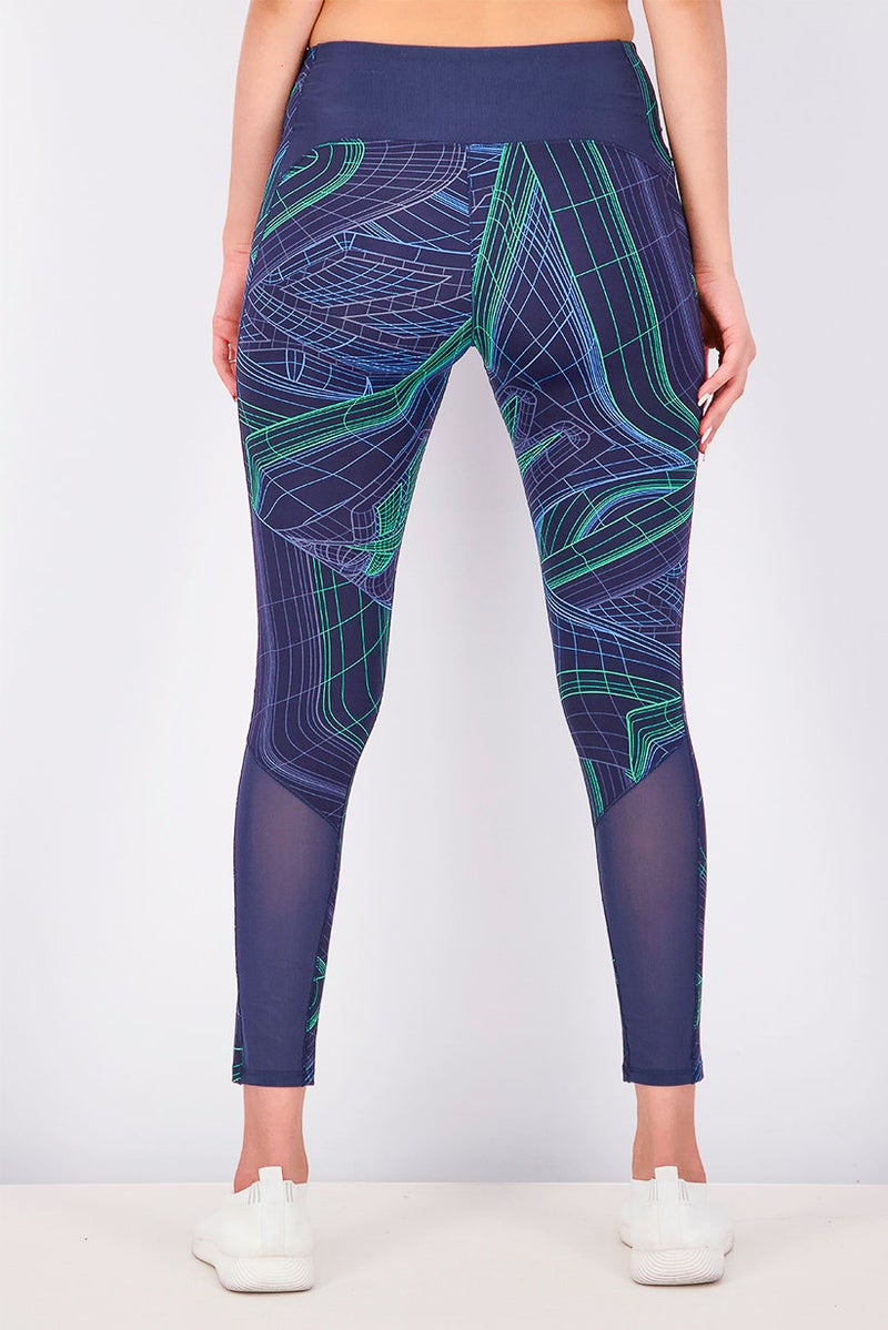 Reebok تجهيزات نسائية فاخرة للأداء الفني، ليجنز ملتوية، لون فيكتور Navy - Image 2