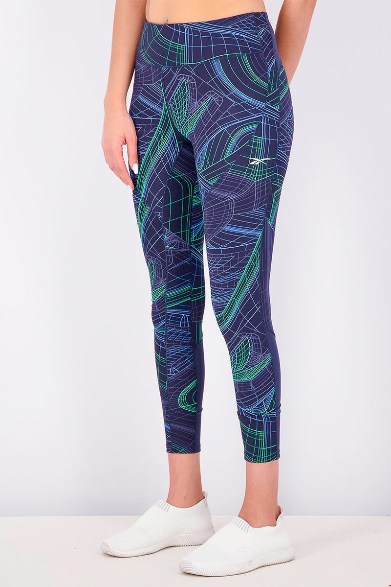 Reebok تجهيزات نسائية فاخرة للأداء الفني، ليجنز ملتوية، لون فيكتور Navy - Image 4