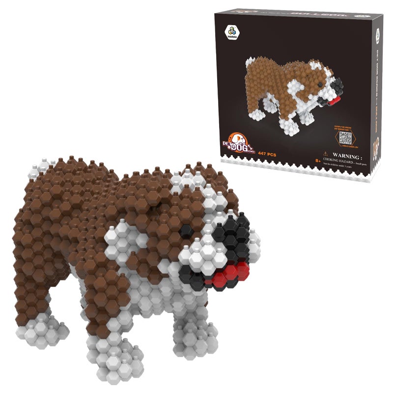 KADELE Cute Dog Building Animal Sets Extremely Challenging STEM Building Blocks Decor for Adults Kids Micro 3D Educational Toys for Boys Girls Ages 8 and UpBulldog - Image 3