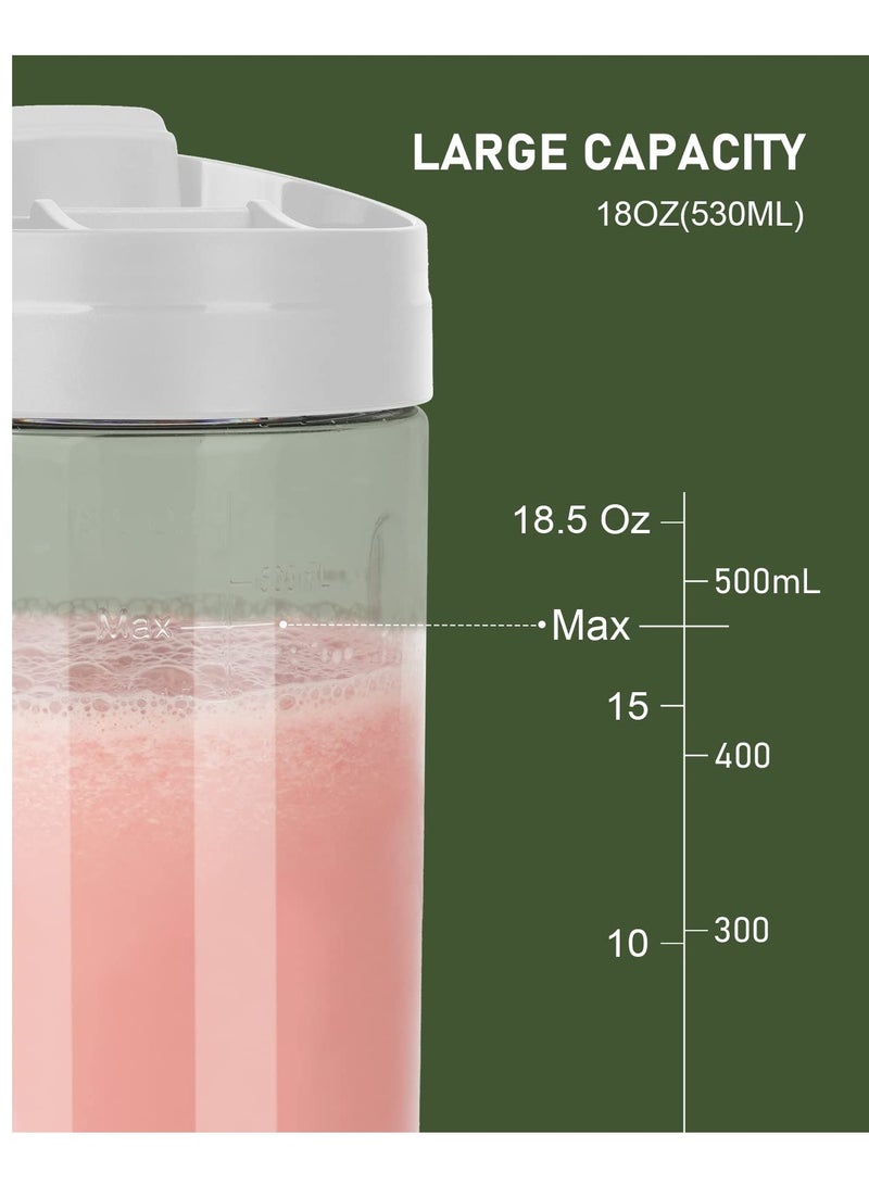 SOLARAE Portable Blender for Shakes and Smoothies, 532ML Type-C USB Rechargeable Blender, Powerful Mini Juice Blender with 6 Blades Ice Tray and Cleaning Brush for Travel Sports Kitchen(White) - Image 3