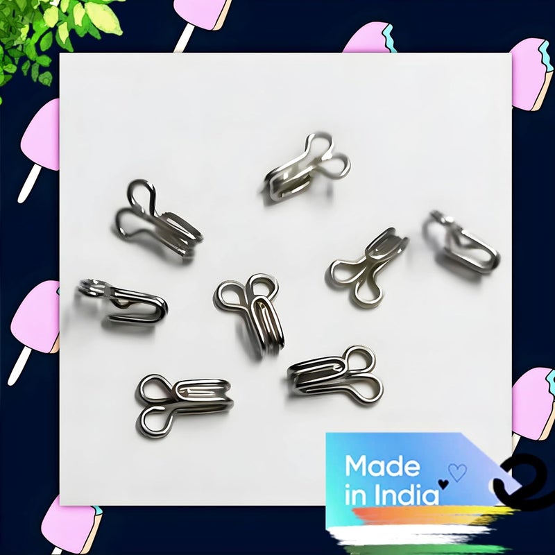 Vemlons Vemlons Blouse Hooks for Ladies BlousesChildren DressesFrockGownsChuddidarsDresses 200 Piece Stainless Steel Blouse Hook Handipicked Pack  - Image 5