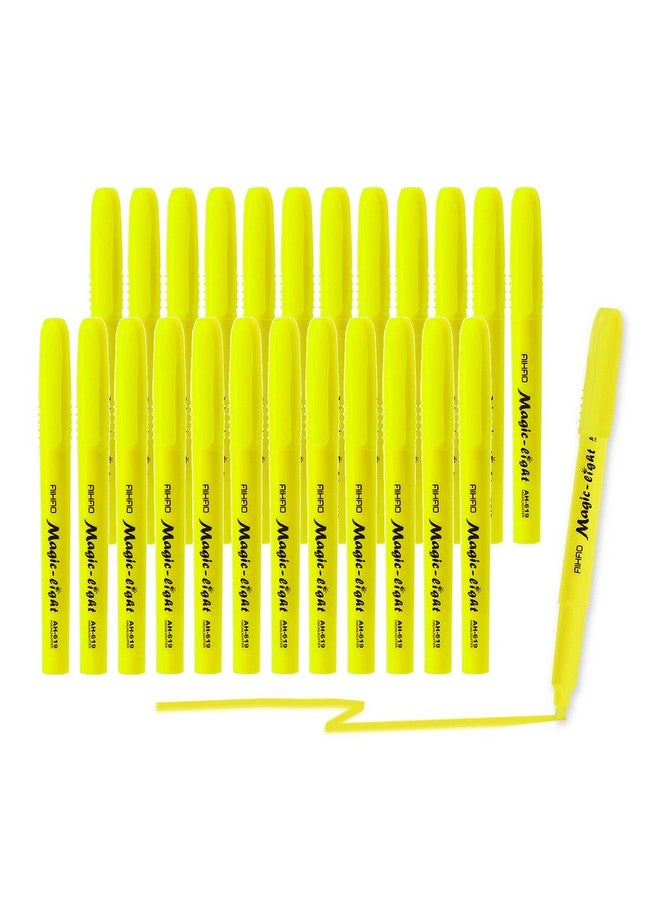 أيهاو أقلام تمييز صفراء ذات طرف إزميل أقلام تمييز على شكل جيب أصفر فلوري 24 حزمة - Image 1