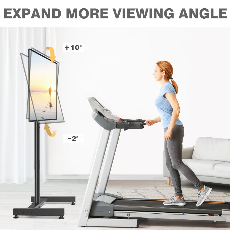 TVON TV Floor Stand for 13-50 inch LCD LED Flat/Curved Panel Screen TVs up to 44 lbs, Height Adjustable TV Stand Mount with VESA 200x200, Portable TV Stand for Bedroom, Dorm Room, Office - Image 3