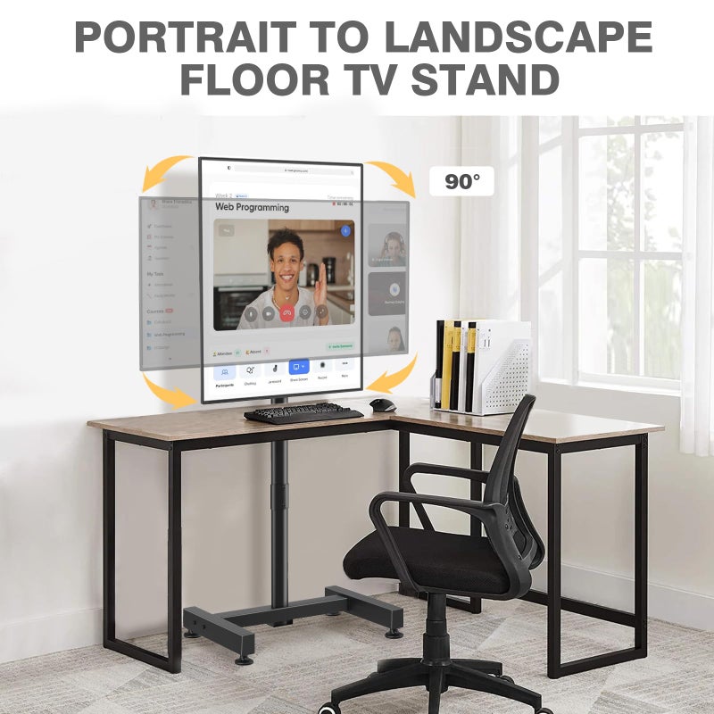 TVON TV Floor Stand for 13-50 inch LCD LED Flat/Curved Panel Screen TVs up to 44 lbs, Height Adjustable TV Stand Mount with VESA 200x200, Portable TV Stand for Bedroom, Dorm Room, Office - Image 2