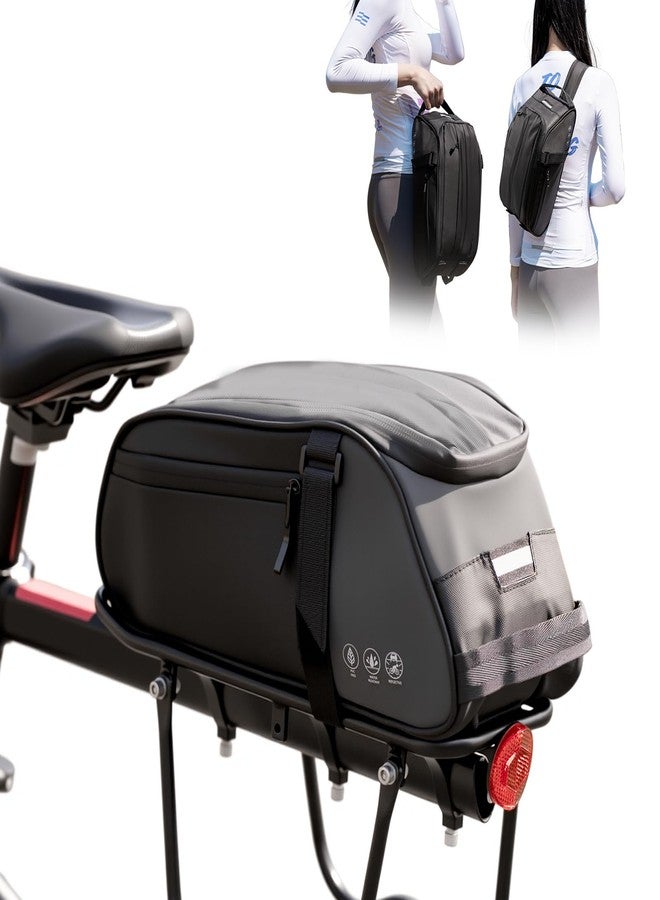 OFFBONDAGE OFF Bike Rack Bag with 3-Digit Combination Lock, Reflective Waterproof Bike Bags for Bicycles Rear Rack, 8L Bike Trunk Bag with Multi-Pocket, Bike Backpack with Shoulder Strap - Image 1