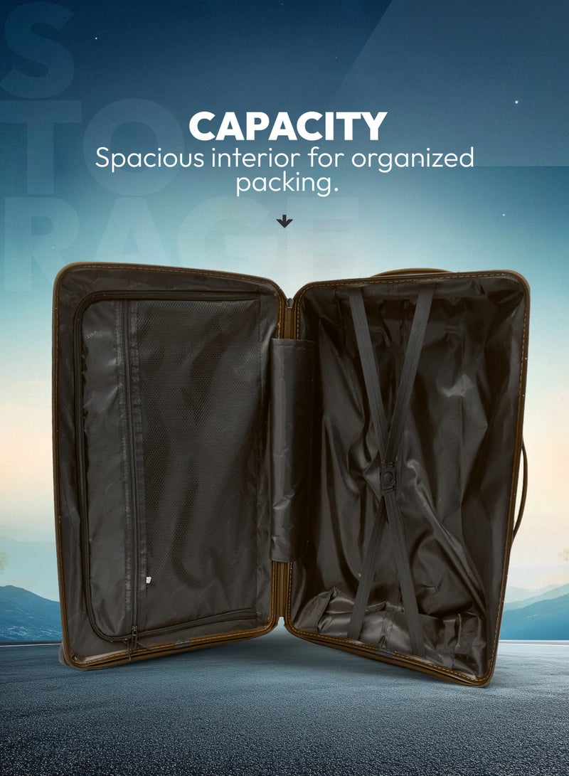 VIPTOUR Durable PP Luggage Set with Telescopic Handle, 4 Double Spinner Wheels & Secure Zipper Closure - Image 4