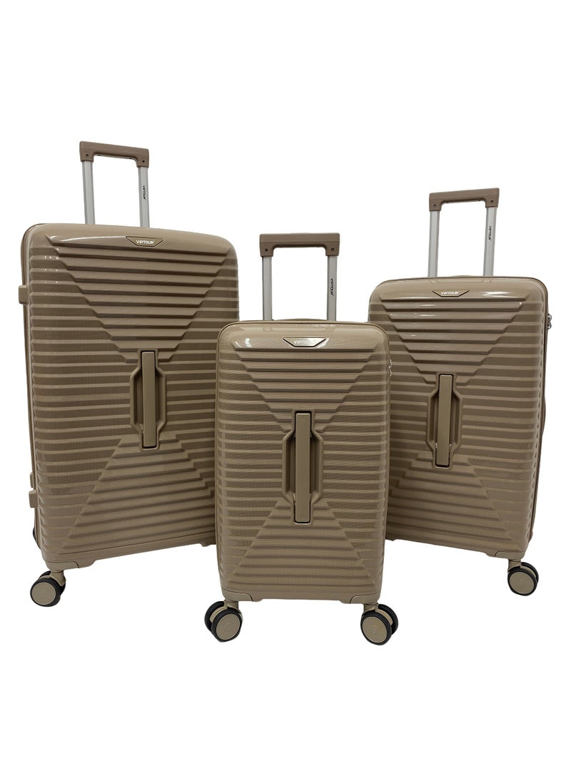 VIPTOUR Durable PP Luggage Set with Telescopic Handle, 4 Double Spinner Wheels & Secure Zipper Closure - Image 1