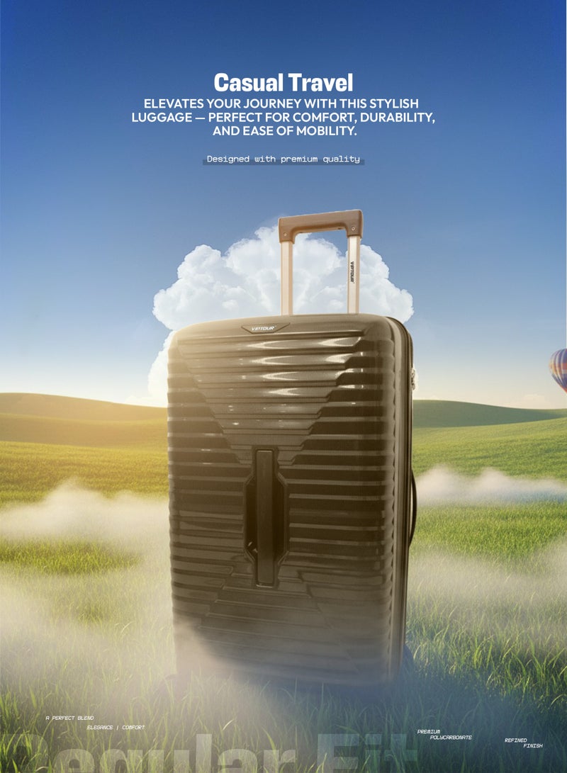 VIPTOUR Durable PP Luggage Set with Telescopic Handle, 4 Double Spinner Wheels & Secure Zipper Closure - Image 2