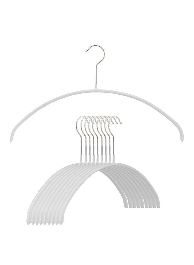 Mawa Euro Series Non-Slip Space Saving Clothes Hanger, Set of 10, White Style 40/P, (14138) - Image 1