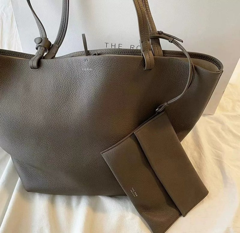 The Row Leather Tote Shoulder Bag Set Large Capacity FashionGrey Grey