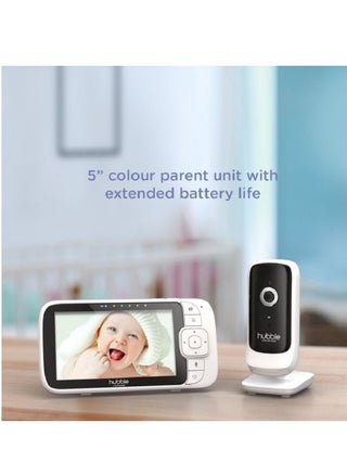 Hubble Connected Nursery View Premium - Baby Monitor For Infants / Babies - 5 Inch Diagonal Colour Screen, 2 - Way Talk, Infrared Night Vision, Secure And Private Connection, Up To 300M Range - White - pzsku/ZD9B522711A5A058E9930Z/45/_/1675668311/f4d07986-dcb0-4ca6-a6ea-798f82cc3fd8
