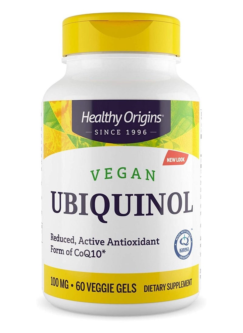 Healthy Origins - Ubiquinol Vegan Reduced, Active Antioxidant Form of CoQ10* 100mg 60 Veggie Gels Dietary Supplements - Image 1