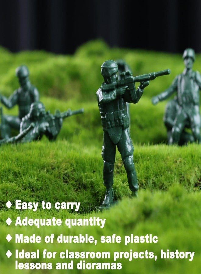 MCPINKY 100PCS Army Men Toy Soldiers, Plastic Soldier Figures Army Men Playset Multiple Poses for Boys Birthday Gift Green - Image 4