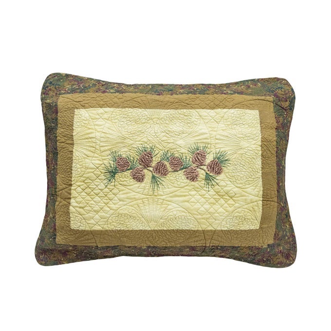 PILLOW SHAM CABIN RAISING PINE CONE LODGE DECORATIVE PILLOW COVER WITH PINE CONE PATTERN STANDARD