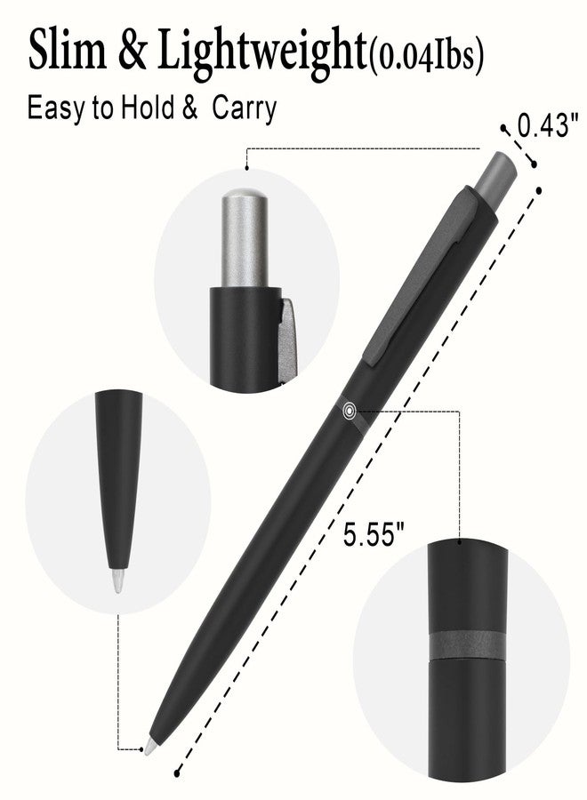 Cambond Ballpoint Pens Black Ink - Metal 1mm Medium Point Smooth Writing Click Pens Bulk, Bulk Retractable Nice Pen for College Student Office Woker Nurse Men Women(5 Pens with 5 Refills) - Image 4