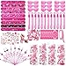 Vanblue 135Pcs Pink Girls Party Favors Princess Theme Birthday Party Decorations Heart Glasses Straws Goodie Bag Stuffers Pinata Filler Classroom Rewards for Kids Girls Birthday Gifts Party Supplies - Image 2