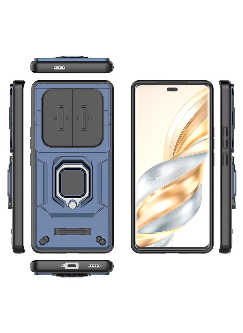 Youque Honor X9c 5G Case Cover with Slide Camera Cover & Ring Holder, Luxury Armor Kickstand Shell Scratch-Resistant Shock-Absorbing Protector Accessories Kickstand Stand Magnetic Car Ring Holder Protection  - Image 5