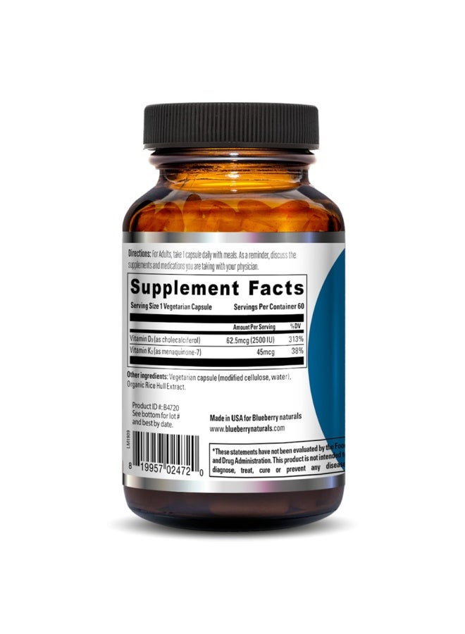 blueberry NATURALS Vitamin D3 + K2 Capsule 60'S - Image 2