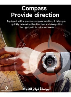 SH PROTECT TOUCH Smart Watch 7 Ultra 1.43" Super Amoled 47mm GPS Tracking Smart Watch for Men Amoled Outdoor Sports Temperature Clock BT Call 7 ULTRA SmartWatch (Titanium Black)  - Image 4