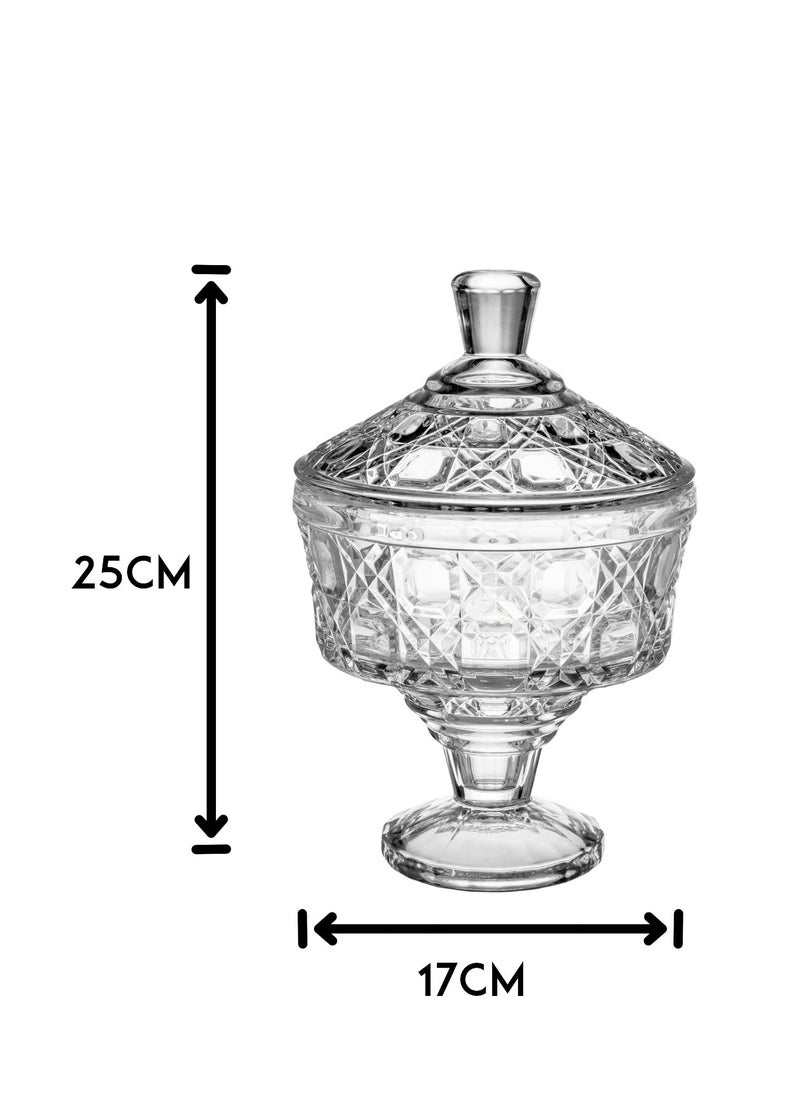 Elegant Multi-purpose clear glass candy and nut box  - Image 3